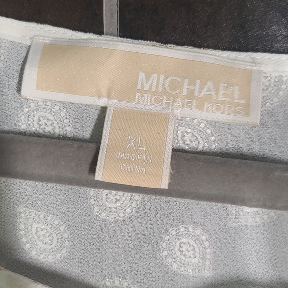 Michael Kors White Cream Gold Paisley Blouse XL - Picture 4 of 4